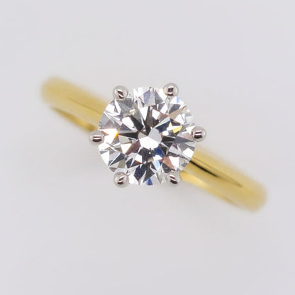 18ct Yellow & White Gold Round Brilliant Cut Lab Grown Diamond Ring