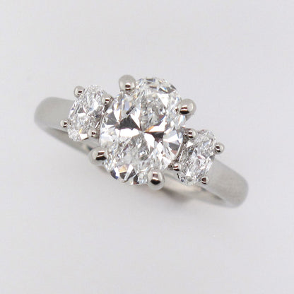 Platinum Oval Trilogy Lab Grown Diamond Ring