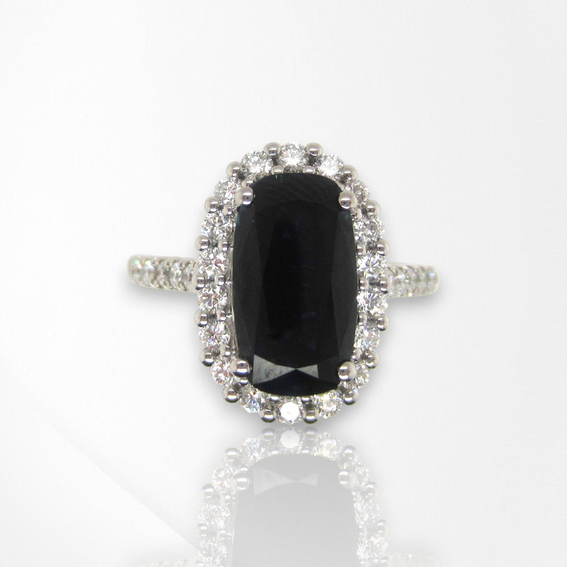18ct White Gold Australian Sapphire & Diamond Ring