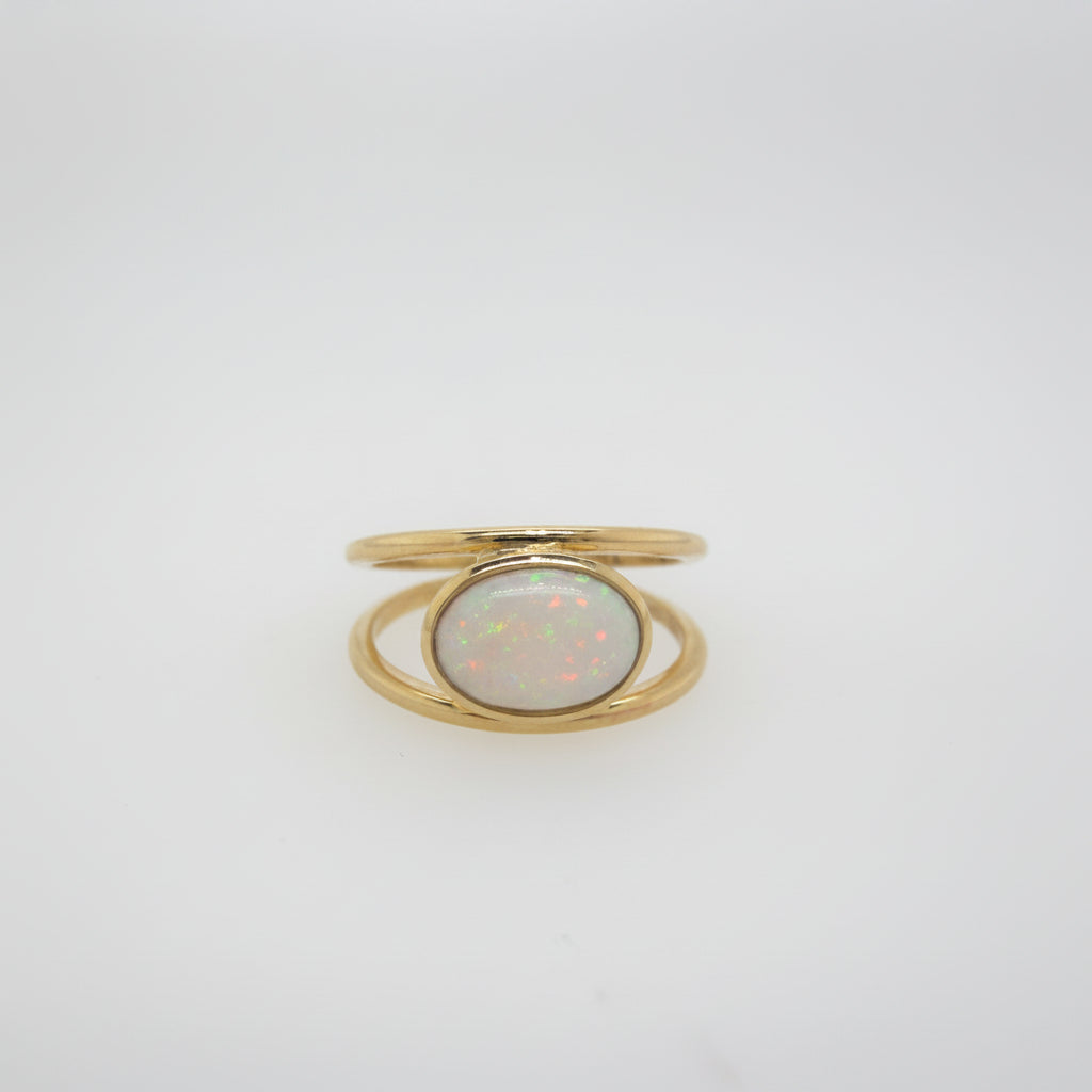 9ct Yellow Gold Bezel Set Opal Ring