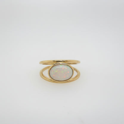 9ct Yellow Gold Bezel Set Opal Ring