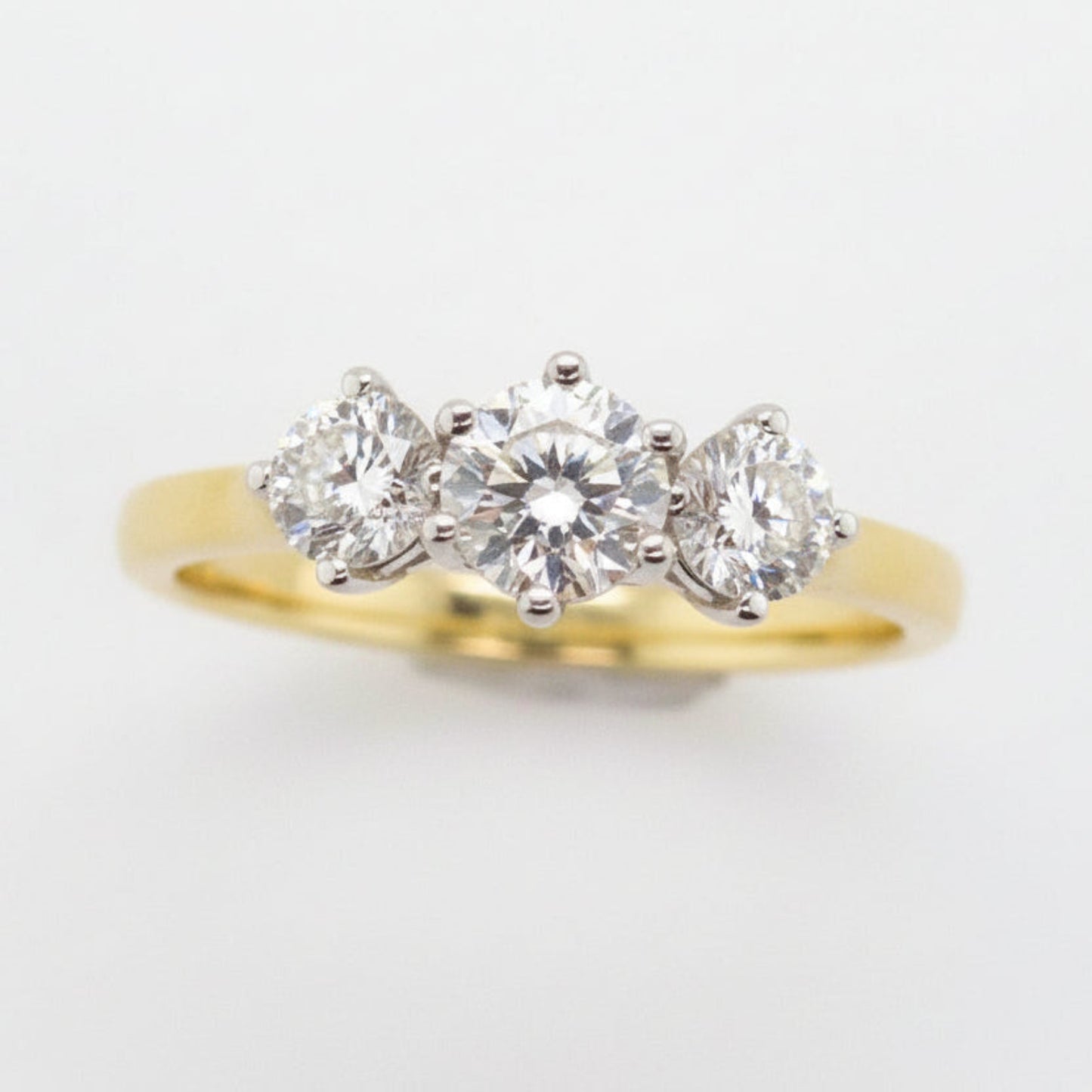 Round Brilliant Cut Trilogy Diamond Ring