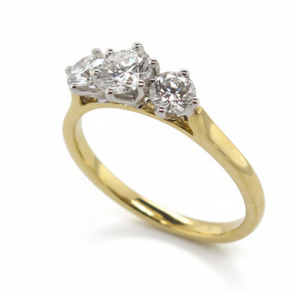 Round Brilliant Cut Trilogy Diamond Ring