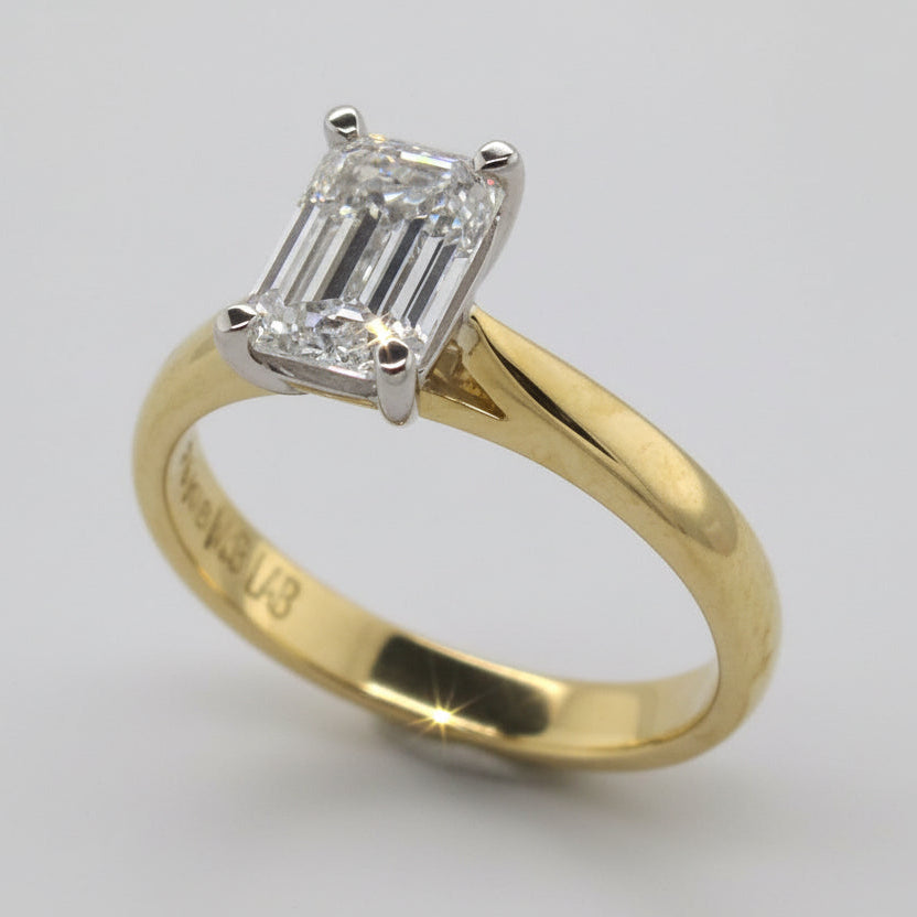 Handmade Emerald Cut Lab Grown Diamond Ring
