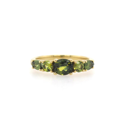9ct Yellow Gold Multi-Shape Green & Yellow Australian Sapphire Ring