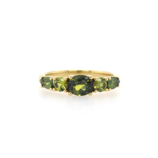 Multi-Shape Green & Yellow Australian Sapphire Ring