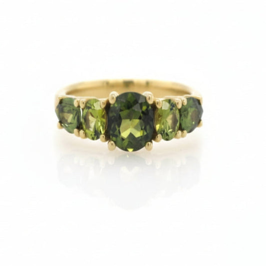 Multi-Shape Green & Yellow Australian Sapphire Ring