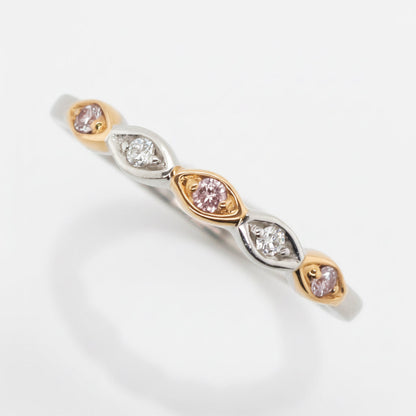 18ct White & Rose Gold White & Pink Diamond Ring